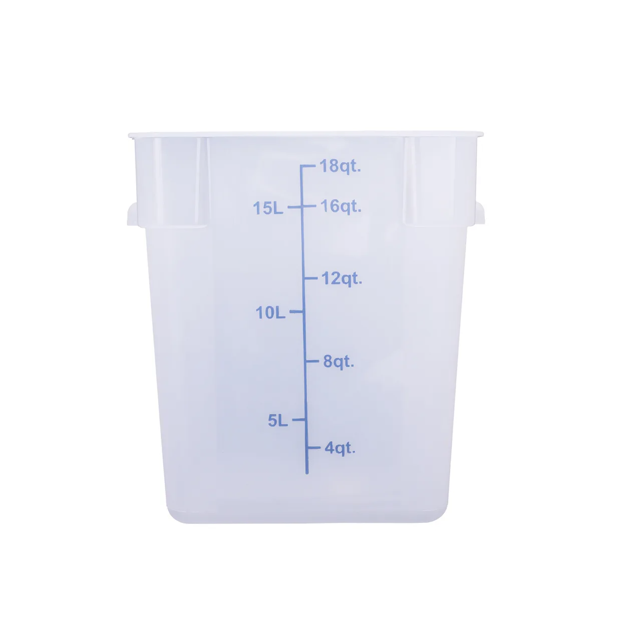 CAC China FS2P-SQ18T Food Storage Container, 18 qt., Square, Polypropylene, Translucent, BPA Free