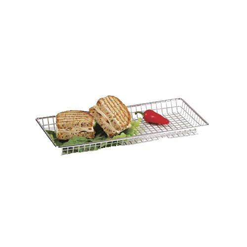 Get 4-835814 Heavy-Duty Rectangular Grid Basket, 14" x 7" x 1", Stainless Steel, Commercial-Grade