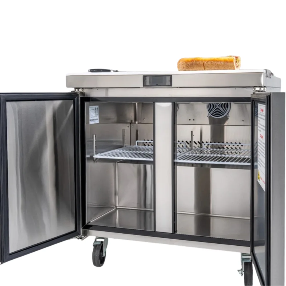 Migali C-SP36-15BT-HC 38" Mega Top Sandwich Prep Table w/ 2 Doors, 15 Pans