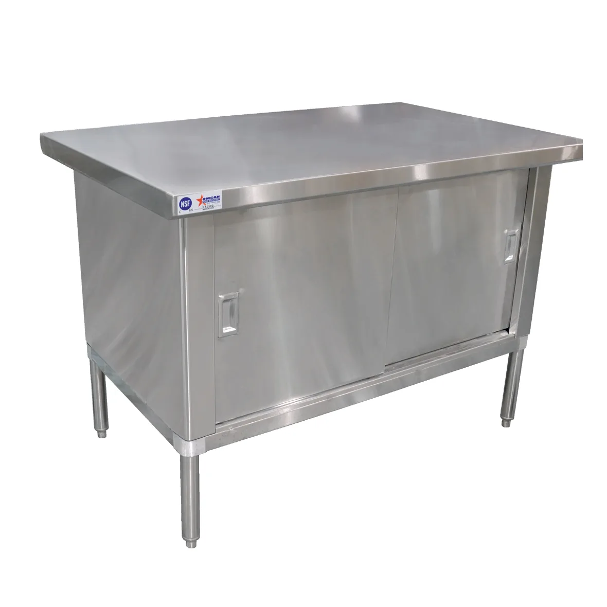 Omcan USA 24401 Cabinet Base Sliding Doors Work Table