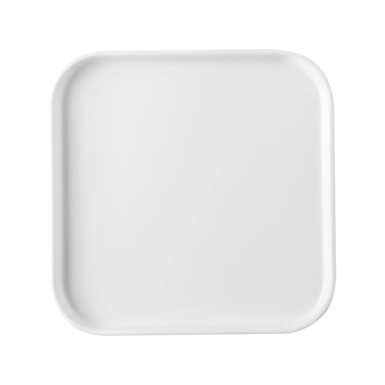 CAC China XHDS-SQ8-W Plate 8-1/8" x 8-1/8" x 7/8", Matte White, Flat Edge, Narrow Rim - Dozen