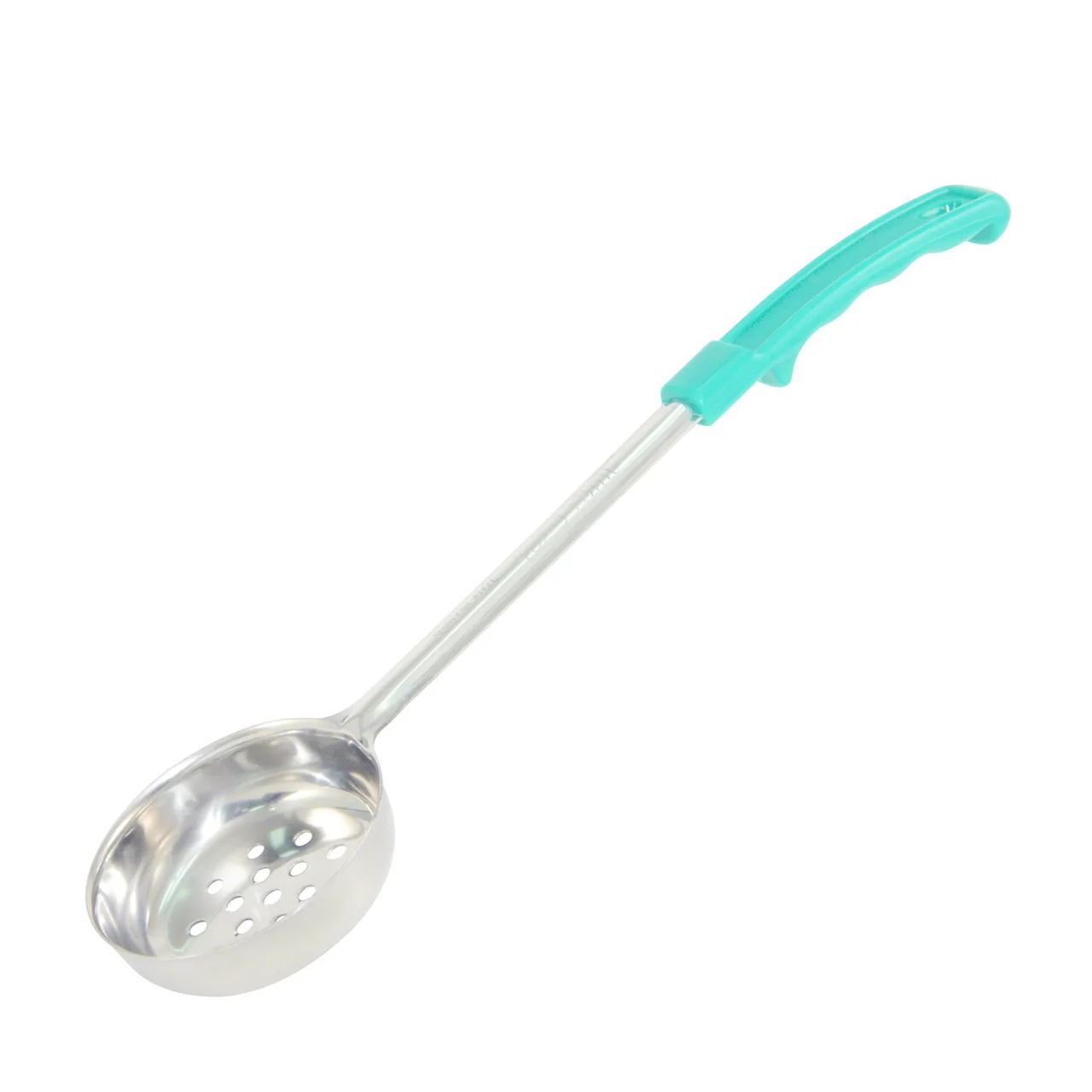 CAC China SPCP-4GN Portion Control Spoon, 4 oz, Stainless Steel, Green Handle