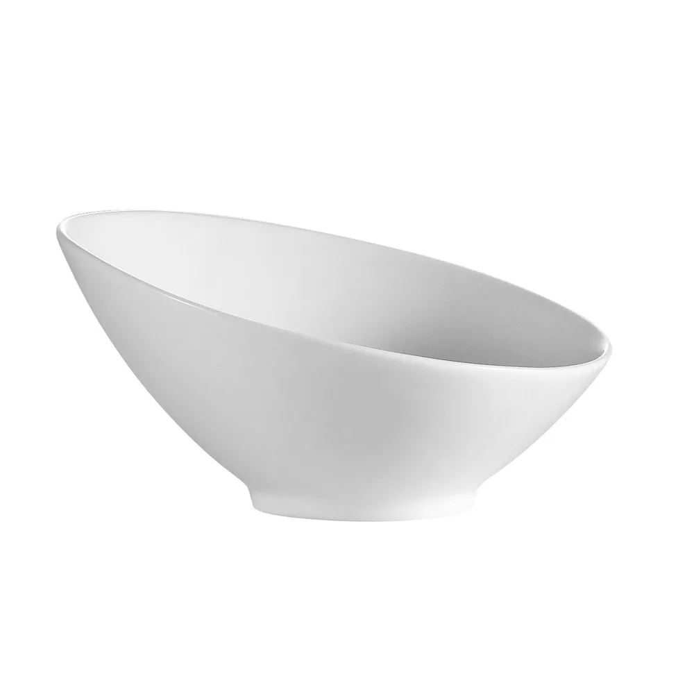CAC China SHER-B8 Salad Bowl, 8" x 3½" , 20 oz, Slanted Porcelain, Bone White - 1 Dozen
