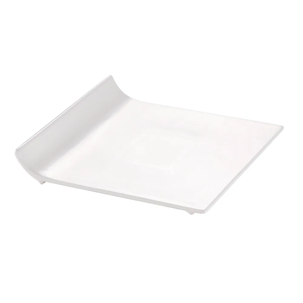CACChina SF-P16 Sunrise Plate, 10" x 10" Square Flat Porcelain, Bone White - Dozen