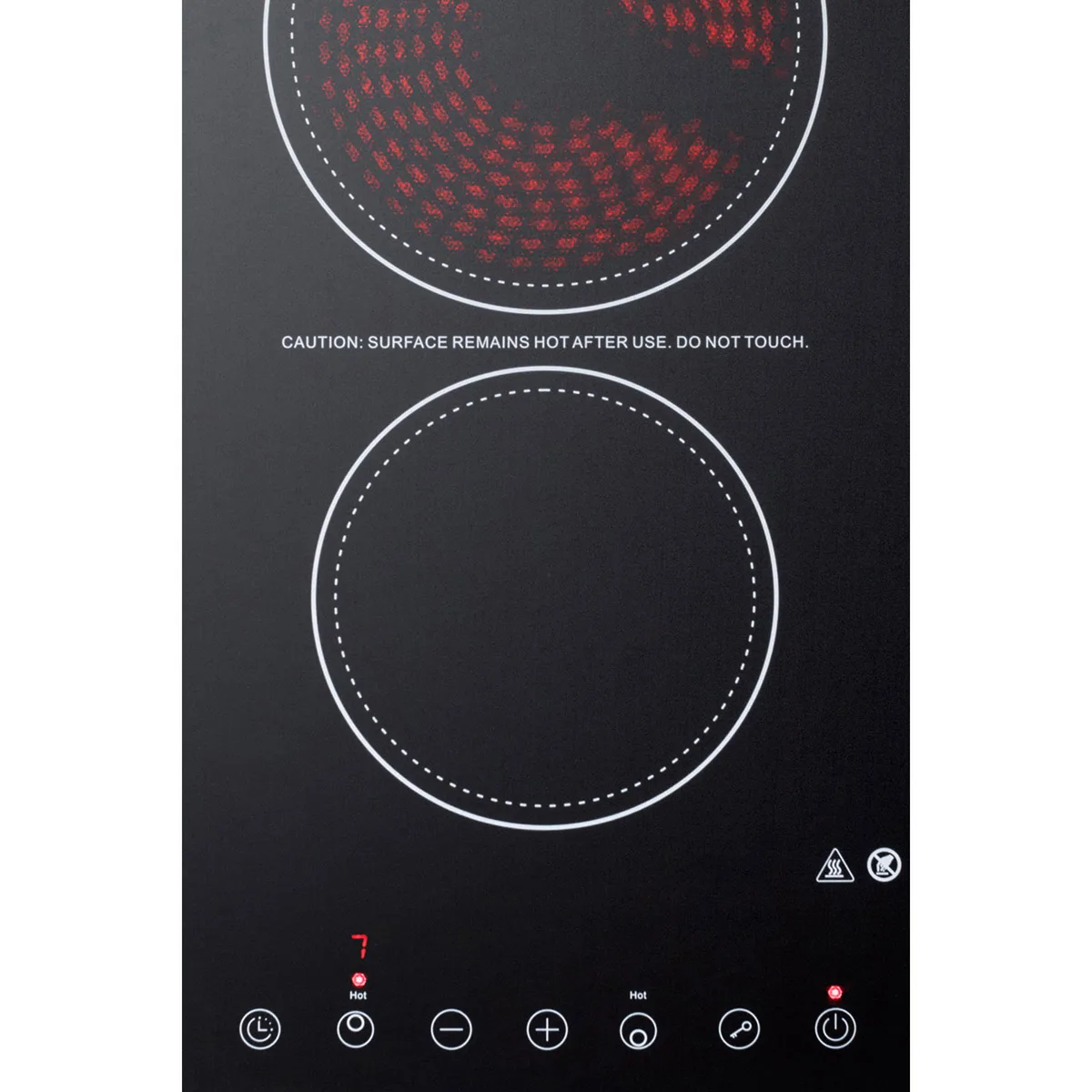 Summit CR2B23T3B 12" Electric Radiant Cooktop w/ (2) Burners, Black Ceramic Glass, Digital Controls, 3.0 kW, 230v 