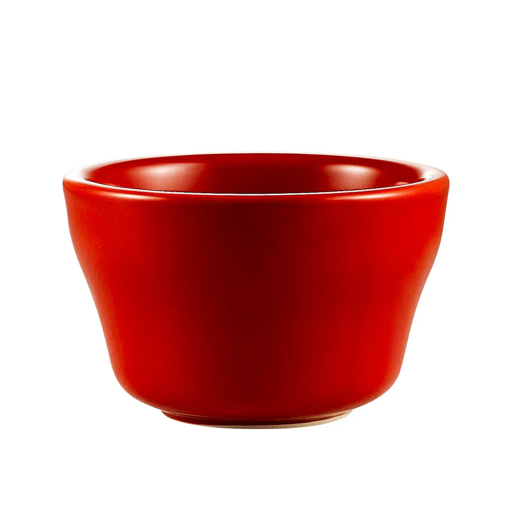 CAC China LV-4-R - 7.25 oz Las Vegas Bowl, 4" Dia x 2.5" H Ceramic Red, Dishwasher Safe - 1 Dozen