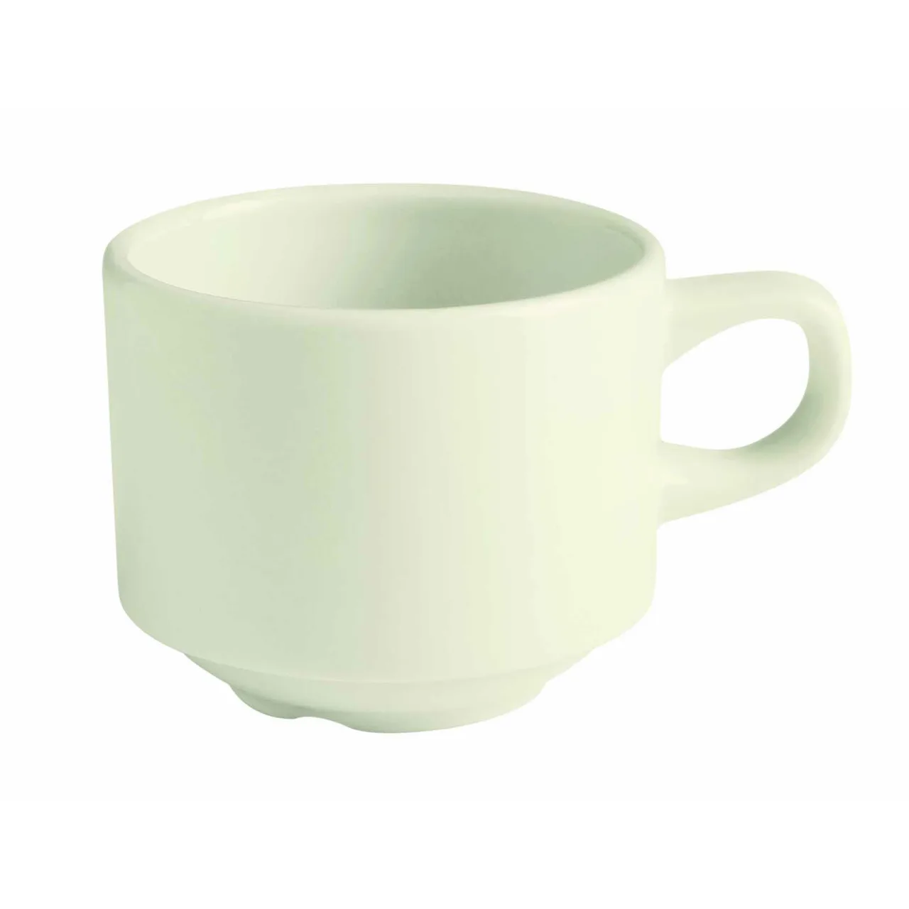 GET PA1101904324 Tea Cup, 8.1 Oz., 4-1/2", Porcelain White, Stackable, Microwave Safe - 1 Dozen