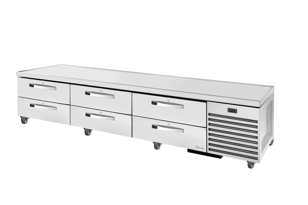 True TRCB-110-HC~SPEC3 110" 6 Drawers Refrigerated Chef Base, (12) 12" x 20" Pan Capacity
