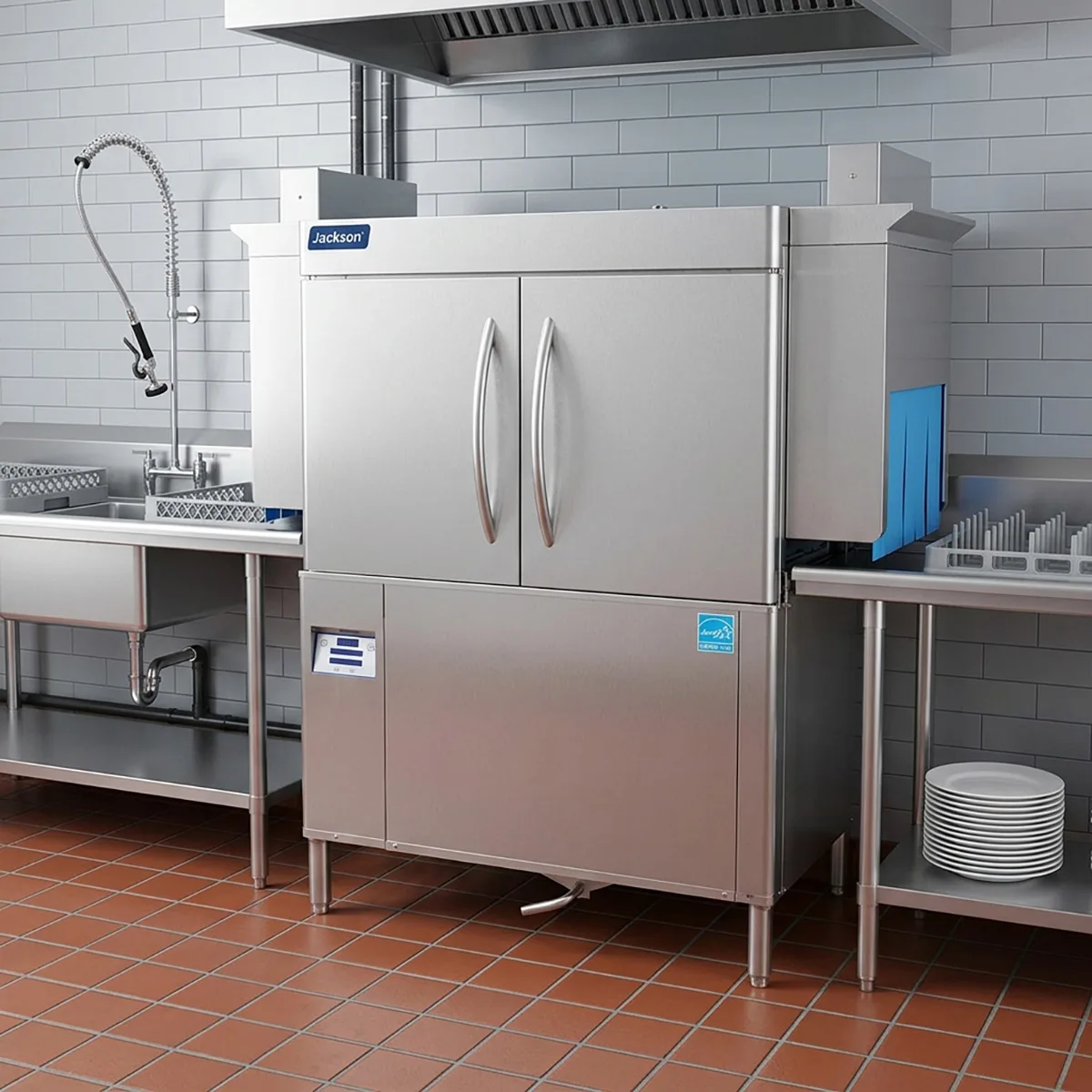 Jackson WWS RACKSTAR 44CE 44" Conveyor Dishwasher, 223 RPH - 78 Gal/Hr - High Temp without Booster