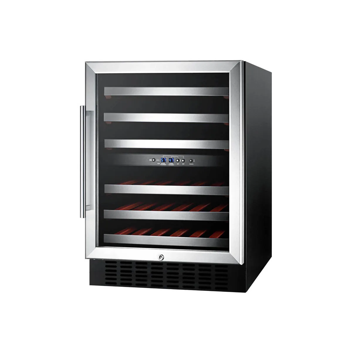 Summit SWC530BLBIST 24" Glass Door Wine Refrigerator, Dual Temperature, 36 Bottles