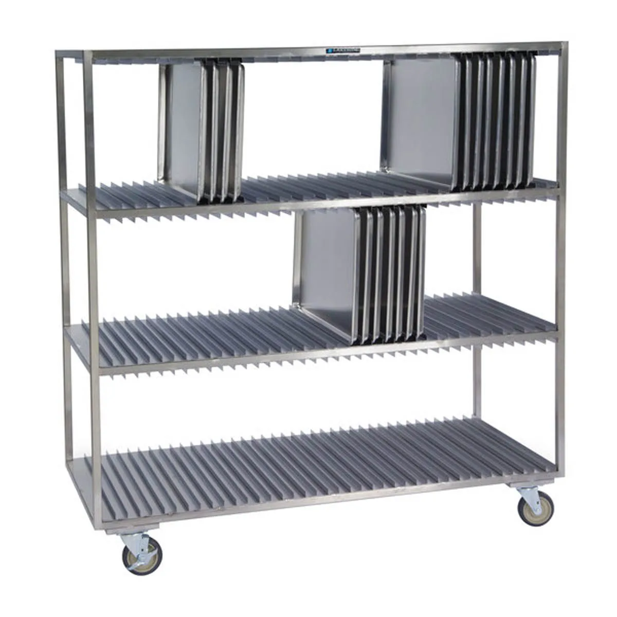Lakeside 848 Stainless Steel Sheet Pan Drying Rack with 3 Shelves and 120 Pan Capacity