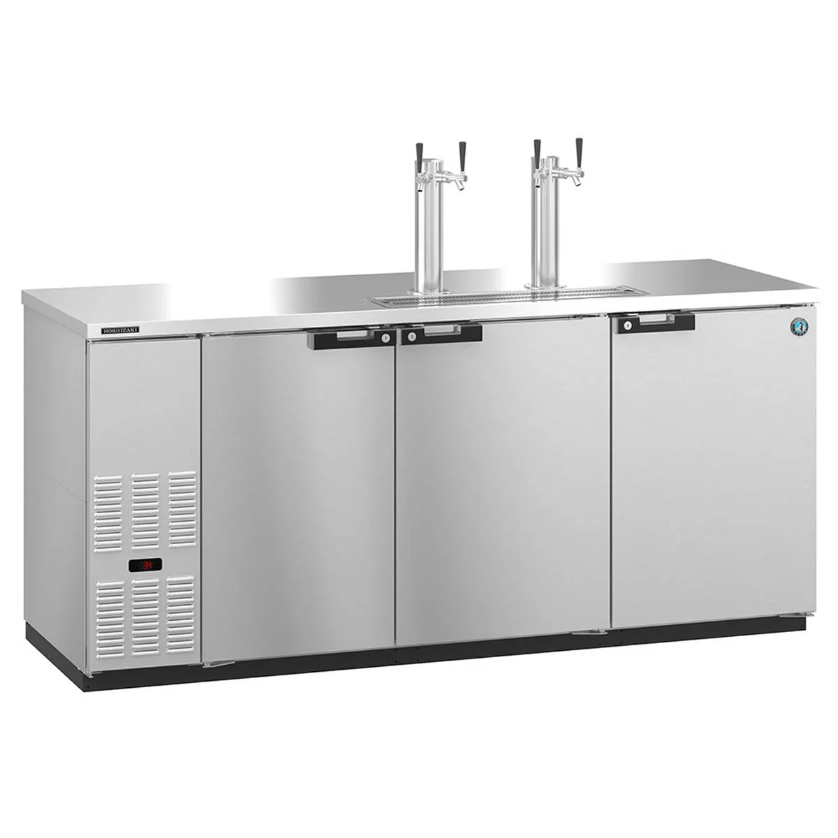 Hoshizaki DD80-S Stainless Steel Double Tap Kegerator Beer Dispenser -4 x1/2 Keg Capacity