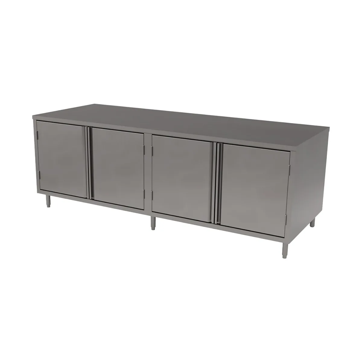 BK Resources CST-36120H 120" Cabinet Base Hinged Doors Work Table with 4 Doors