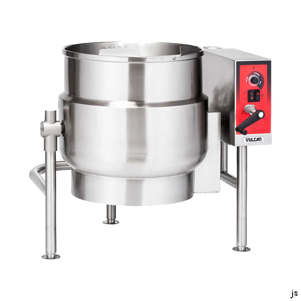 Vulcan K60ELT 60 Gallon Floor Tilting 2/3 Steam Jacketed Electric Kettle w/ Tri-Leg Base