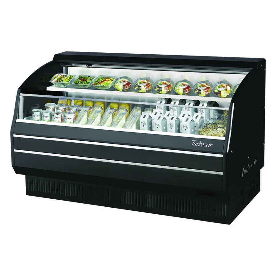 Turbo Air TOM-60LB-SP(-A)-N 63" Horizontal Open Air Merchandiser in Black, Self-Contained, 1 Shelf