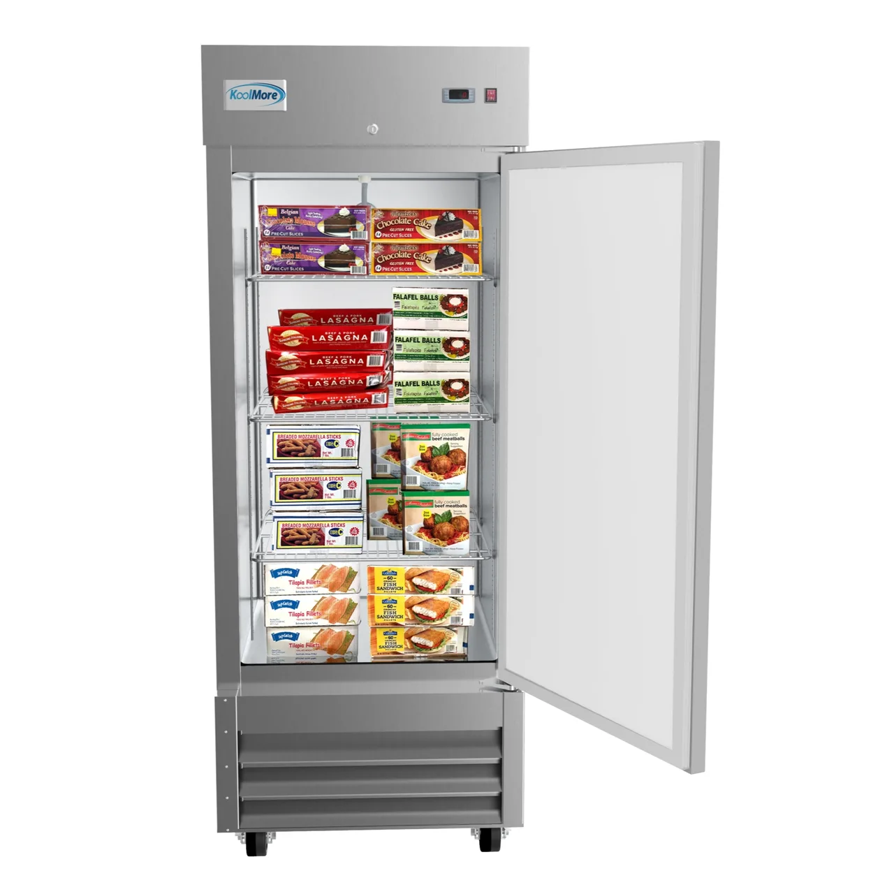 Koolmore RIF-1D-SS 29" 1-Solid Door Reach-In Freezer, Bottom Mount, 23 cu. ft., Stainless Steel