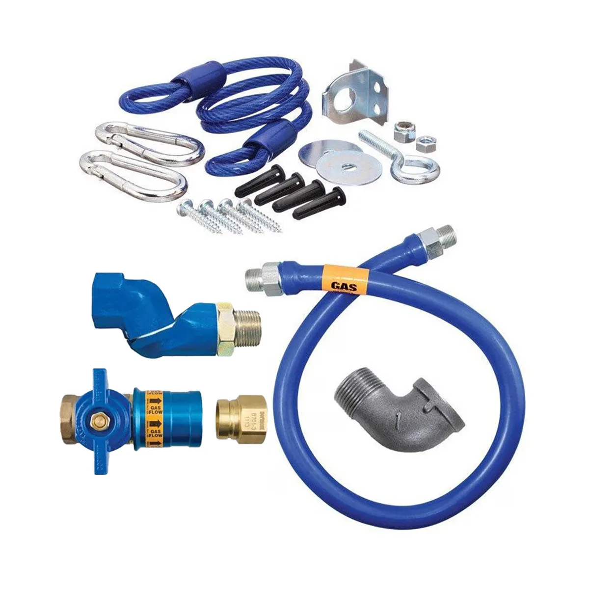 Dormont 1650KITCFS48 Deluxe Safety Quik 48" Gas Connector Kit, Swivel MAX, Elbow and Restraining Cable