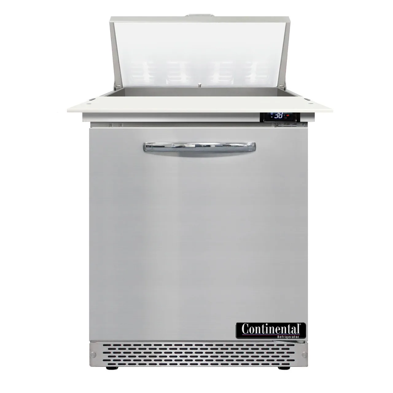 Continental Refrigerator D27N8C-FB 27" One Section Sandwich / Salad Prep Table w/ 1 Door, 8 Pans