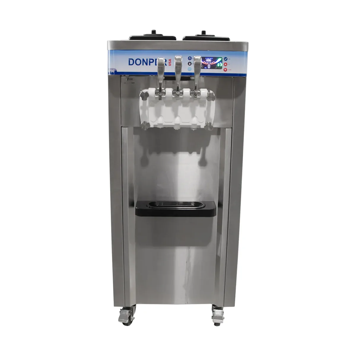Donper USA D700 Floor Model Two Flavor Soft Serve Machine, (2) 9.5 qt.