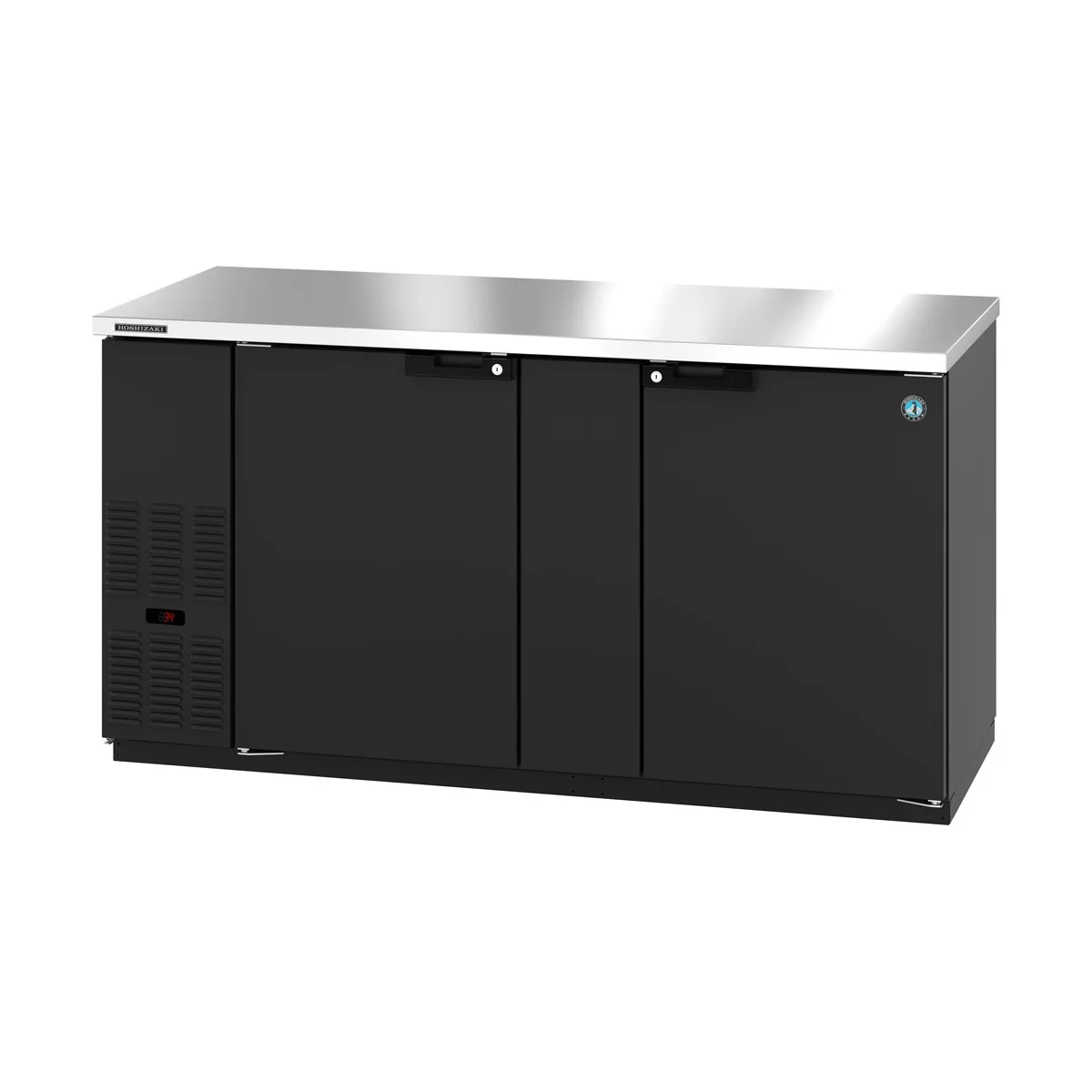 Hoshizaki BB69 69" Two Section 2 Swinging Solid Door Back Bar Cooler, 22.17 cu. ft.