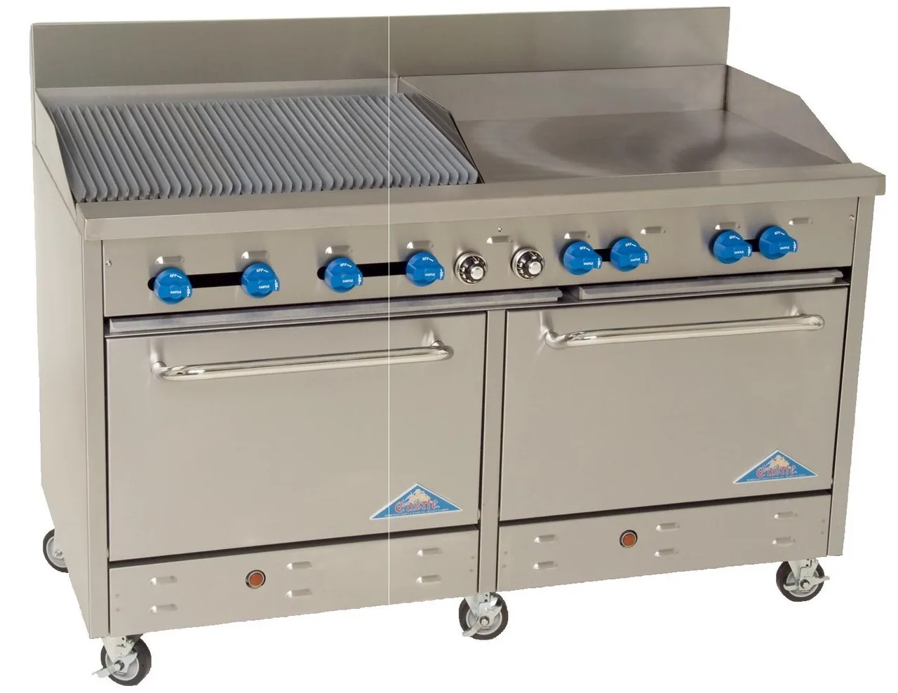 Comstock-Castle F3226-42-1.5RB 60" Gas Restaurant Range w/ (1) 42" Griddle, (1) 18" Charbroiler, (2) Standard Ovens, 208.000 BTU