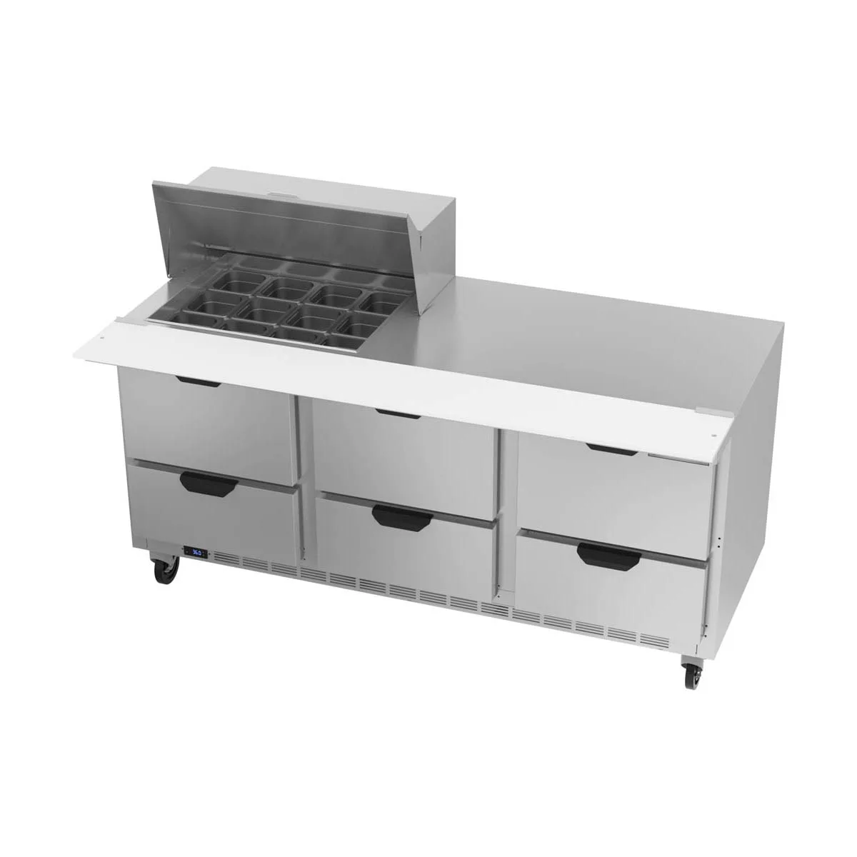 Beverage Air SPED72HC-12M-6 72" Mega Top Sandwich/Salad Prep Table w/ 6 Drawers, 12 Pans
