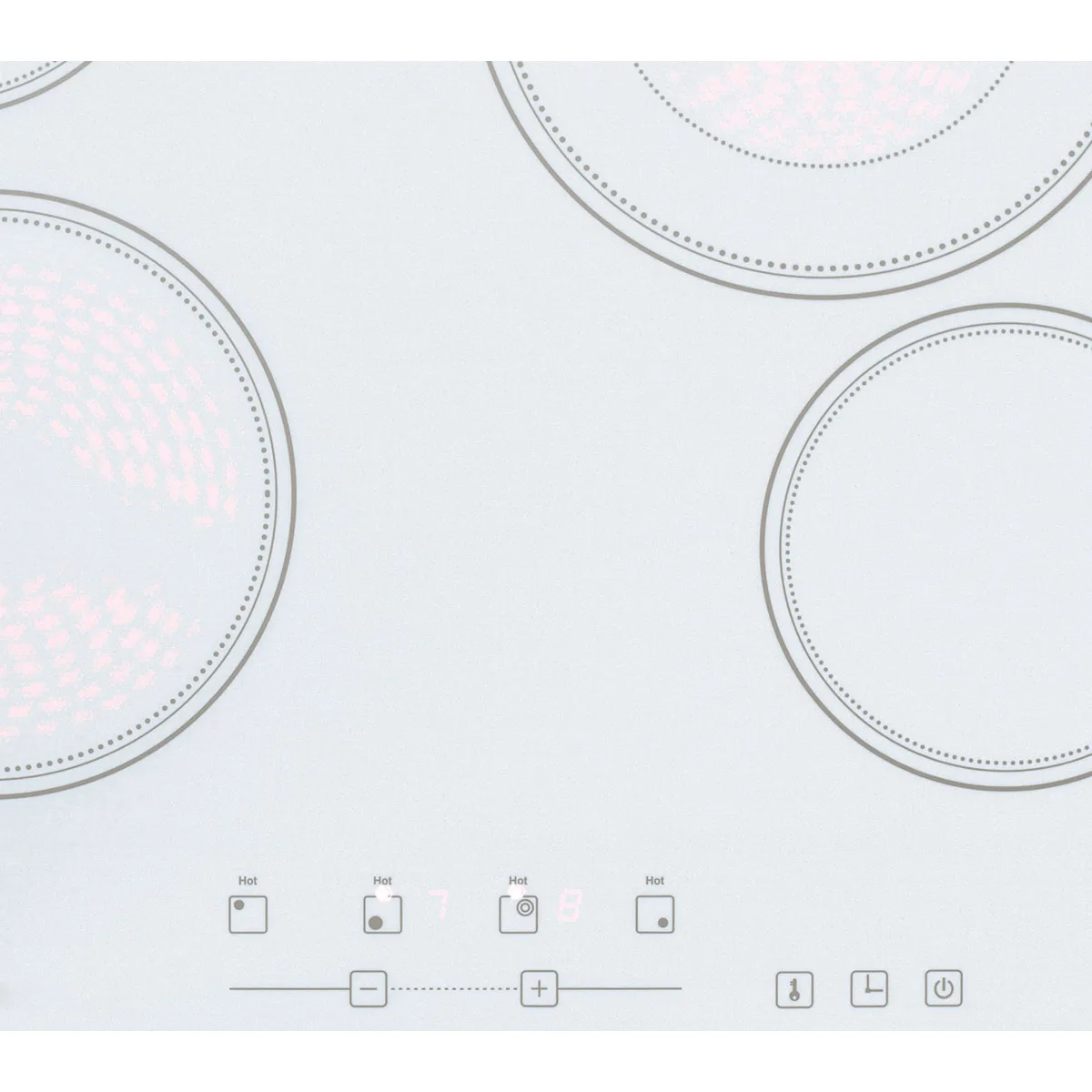 Summit CR4B23T6W 23 1/4" Electric Radiant Cooktop w/ (4) Burners, White Ceramic Glass, Digital Controls, 6.4 kW, 220v