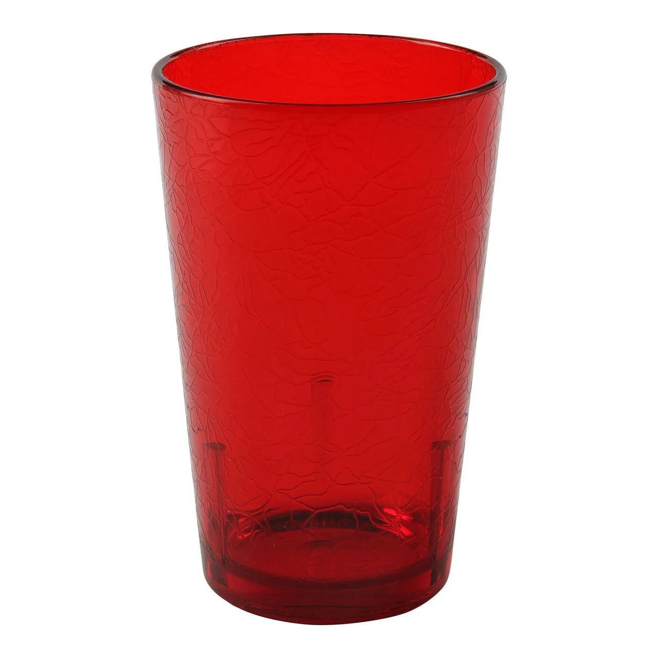 Cambro D8156 - 8 oz Ruby Red SAN Tumbler, 2-5/8" Top Dia, Crackled, Break‑Resistant, Made in USA