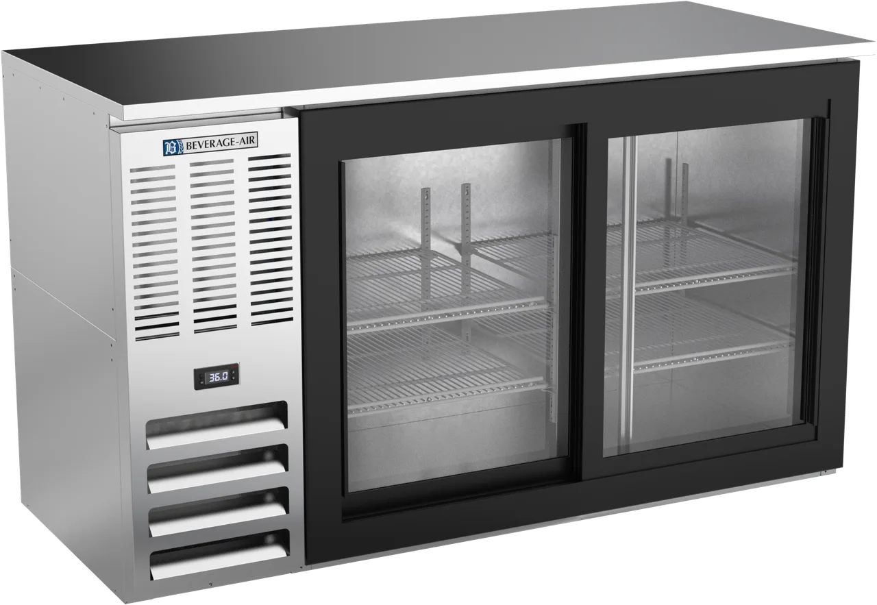 Beverage Air BBN58HC-GS-S Cooler, 58" W x 25-1/4" D x 34" H, 14.8 Cu Ft, Stainless, Doors, LED, R290
