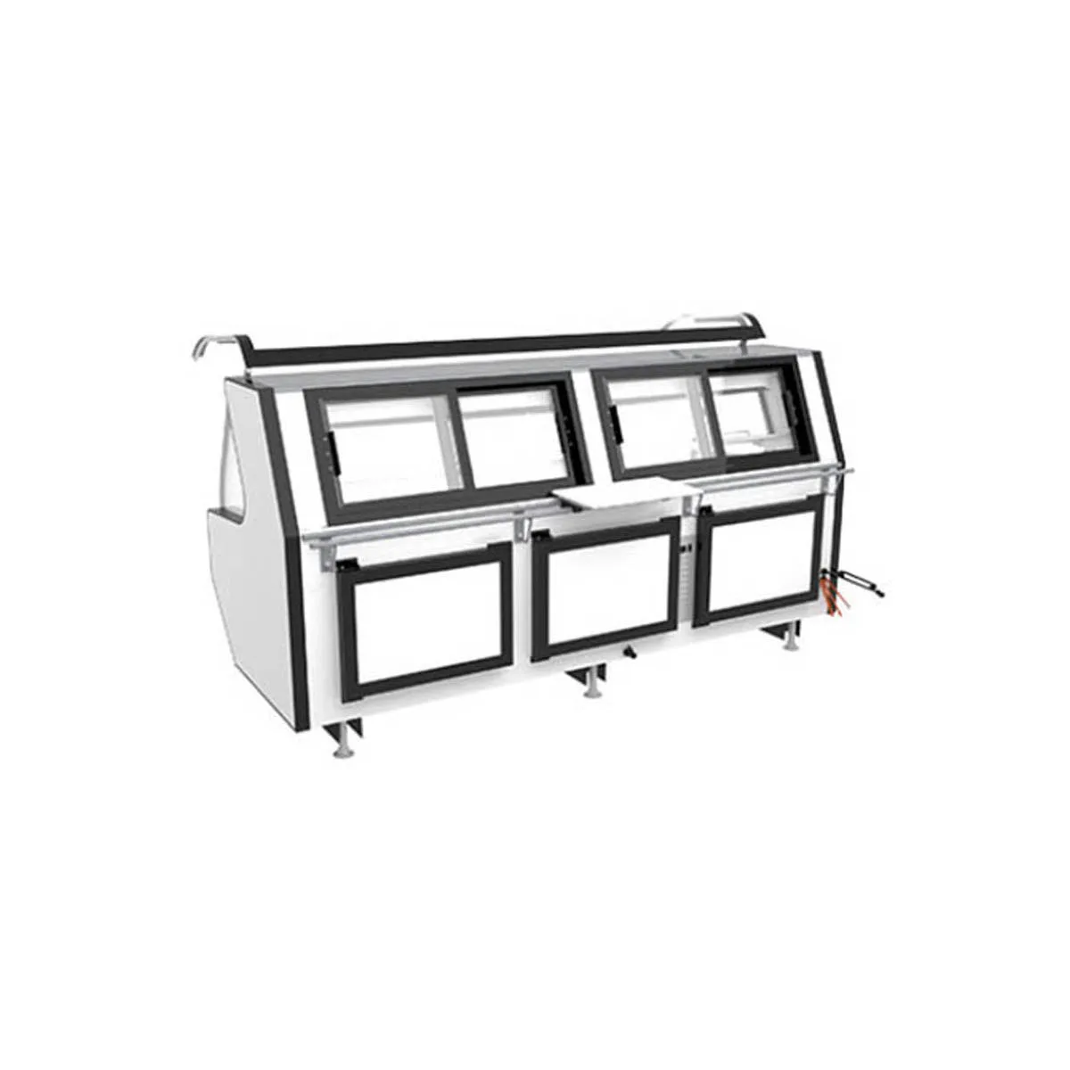 Pro-Kold MCRU 100 WL 99" Double Duty Curved Refrigerated Meat Display Case, Remote