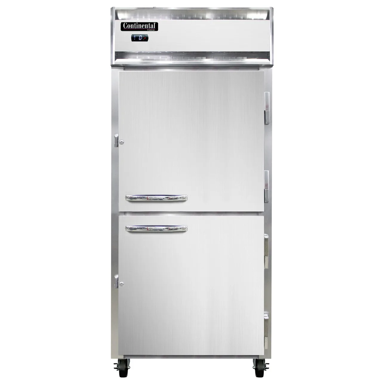 Continental Refrigerator 1FXNSAPTHD 36" 4-Half Solid Door Pass-Thru Freezer, Top Mounted, Stainless Steel, 30 cu. ft.