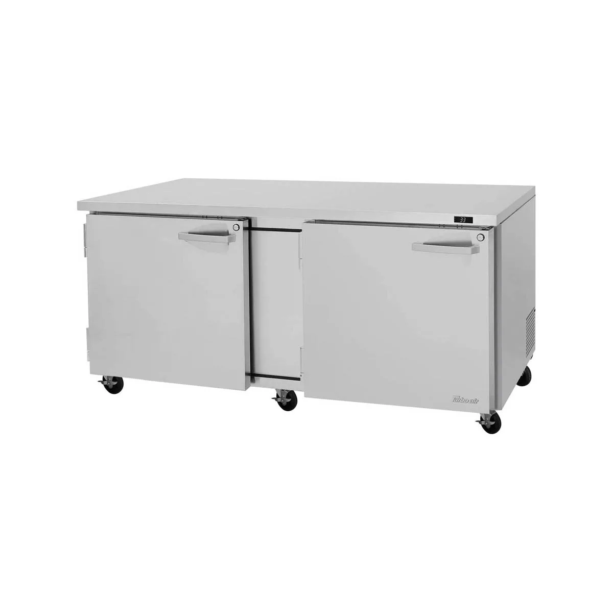 Turbo Air PUR-72-N 72" 2-Section Undercounter Refrigerator w/ 2 Doors, 18.8 cu. ft.