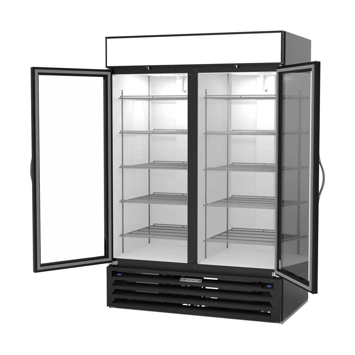 Beverage Air MMRF49HC-1-A-BW 52" Merchandiser, 42 cu ft Freezer & Refrigerator, Black, Glass, LED, R‑290