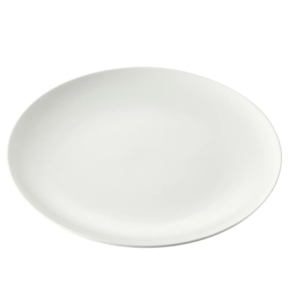 CAC China MAJ-14C Platter, 13-1/4" L x 9-7/8" W x 1-1/8" H, Oval Coupe, Bone White Bone China - Dozen