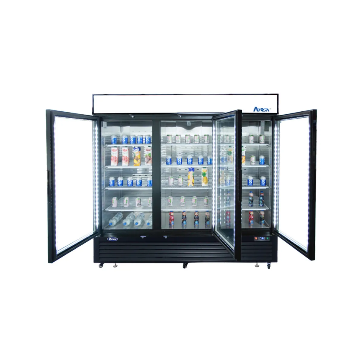 Atosa USA MCF8724GR 81" 3-Section Merchandiser Refrigerator w/ 3 Swing Glass Door, 69.5 cu. ft.