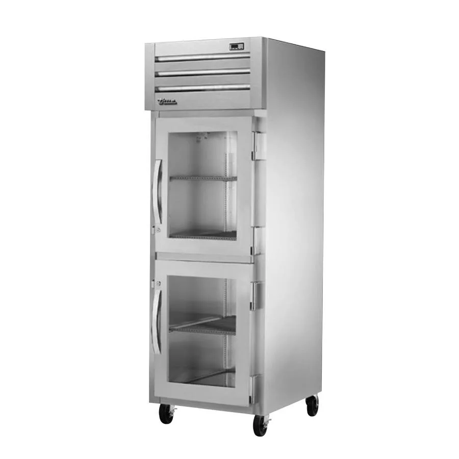 True STR1F-2HG-HC 27.50" 2-Half Glass Door Reach-In Freezer, Top Mounted, 31 cu. ft., Stainless Steel