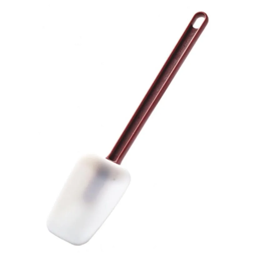 Omcan USA 80077 Spoonula, 10" Length, White Silicone Head, Red Handle – Commercial Kitchen Utensil