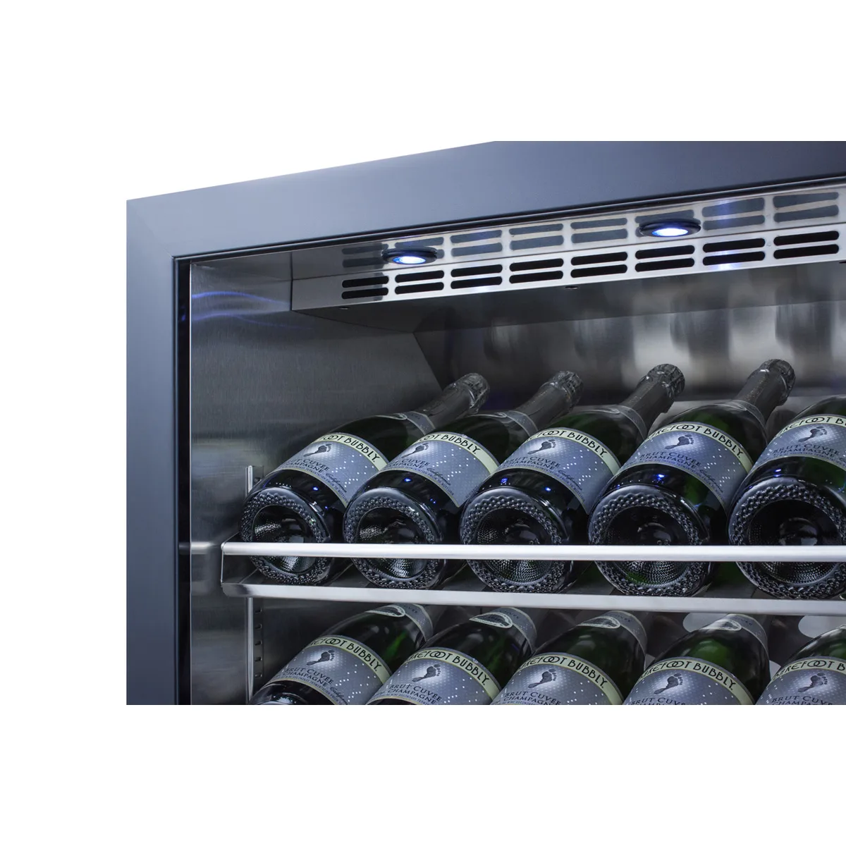 Summit SCR610BLCH 24" Glass Door Wine Refrigerator, Single Temperature, 20 Bottles