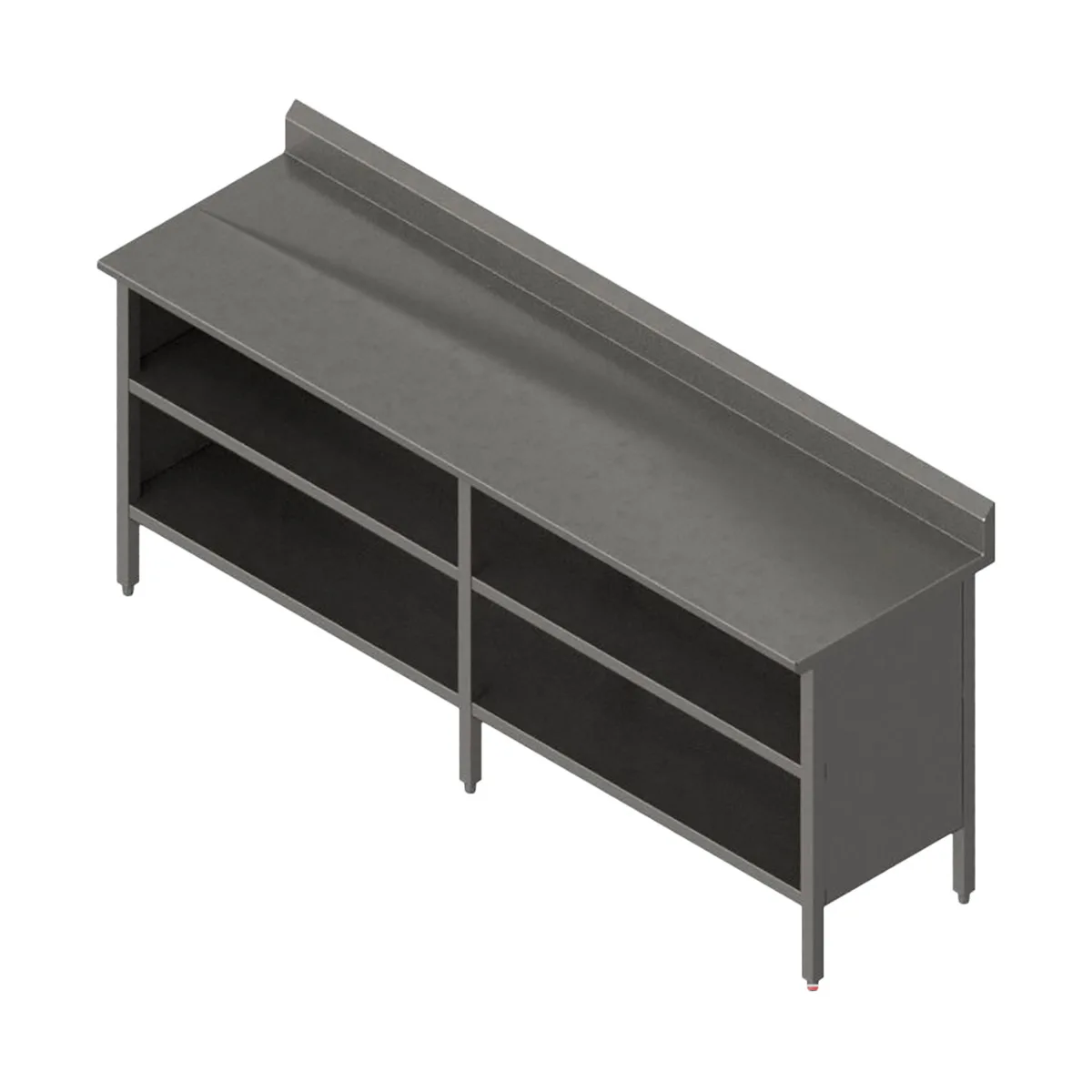 John Boos EBOS6R5-3096 Open Front Work Table with Mid-Shelf, Backsplash / 96"W X 30"D