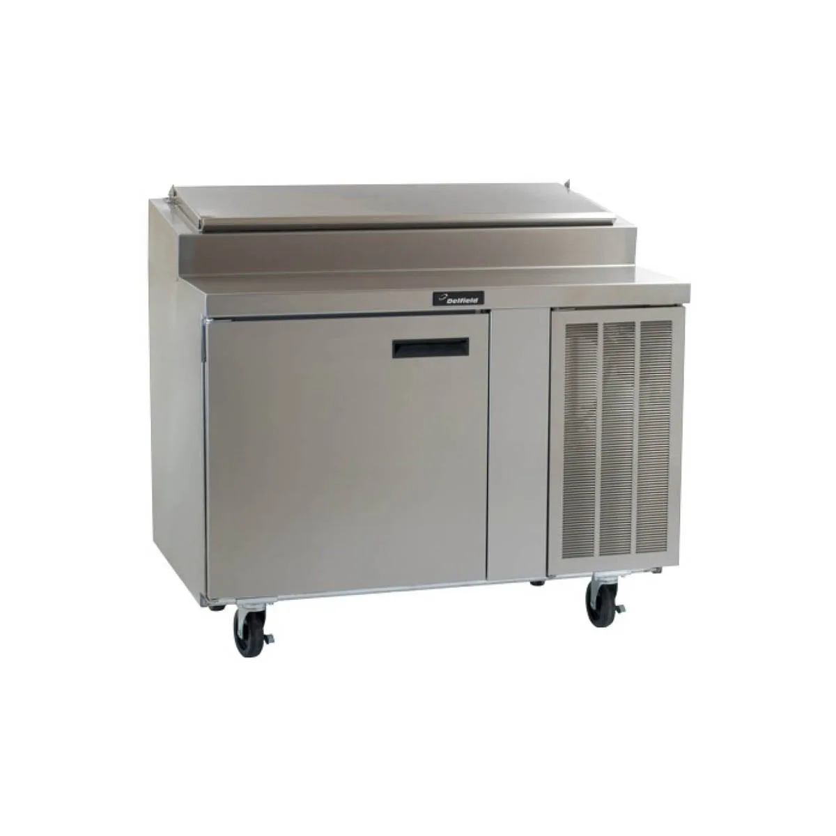 Delfield 18648PTLP 48" 1-Section Refrigerated Pizza Prep Table w/ 1 Door, (2) 12"x20" Pan