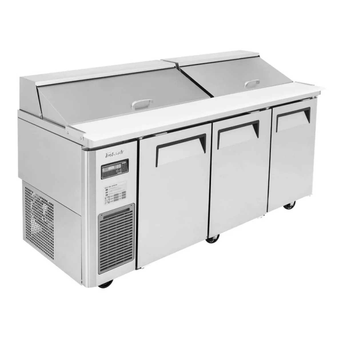 Turbo Air JST-72-N 70" Three Section Sandwich / Salad Prep Table w/ 3 Doors, 18 Pans