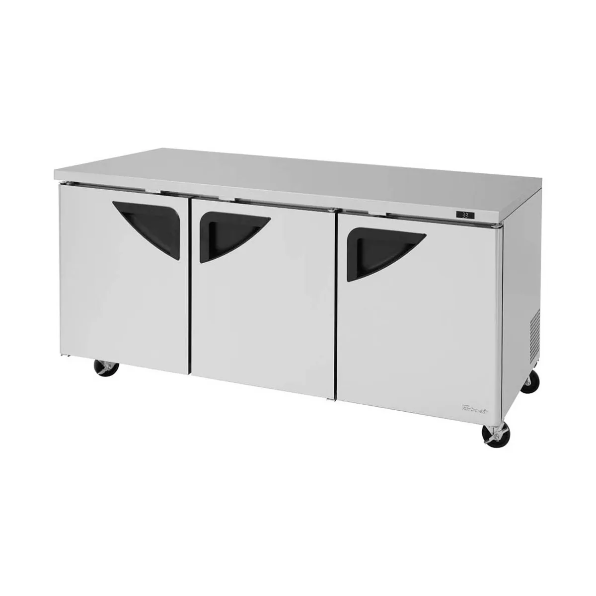 Turbo Air TUR-72SD-N 72" 3-Section Undercounter Refrigerator, Stainless Steel, 3 Doors, 18.8 cu. ft.