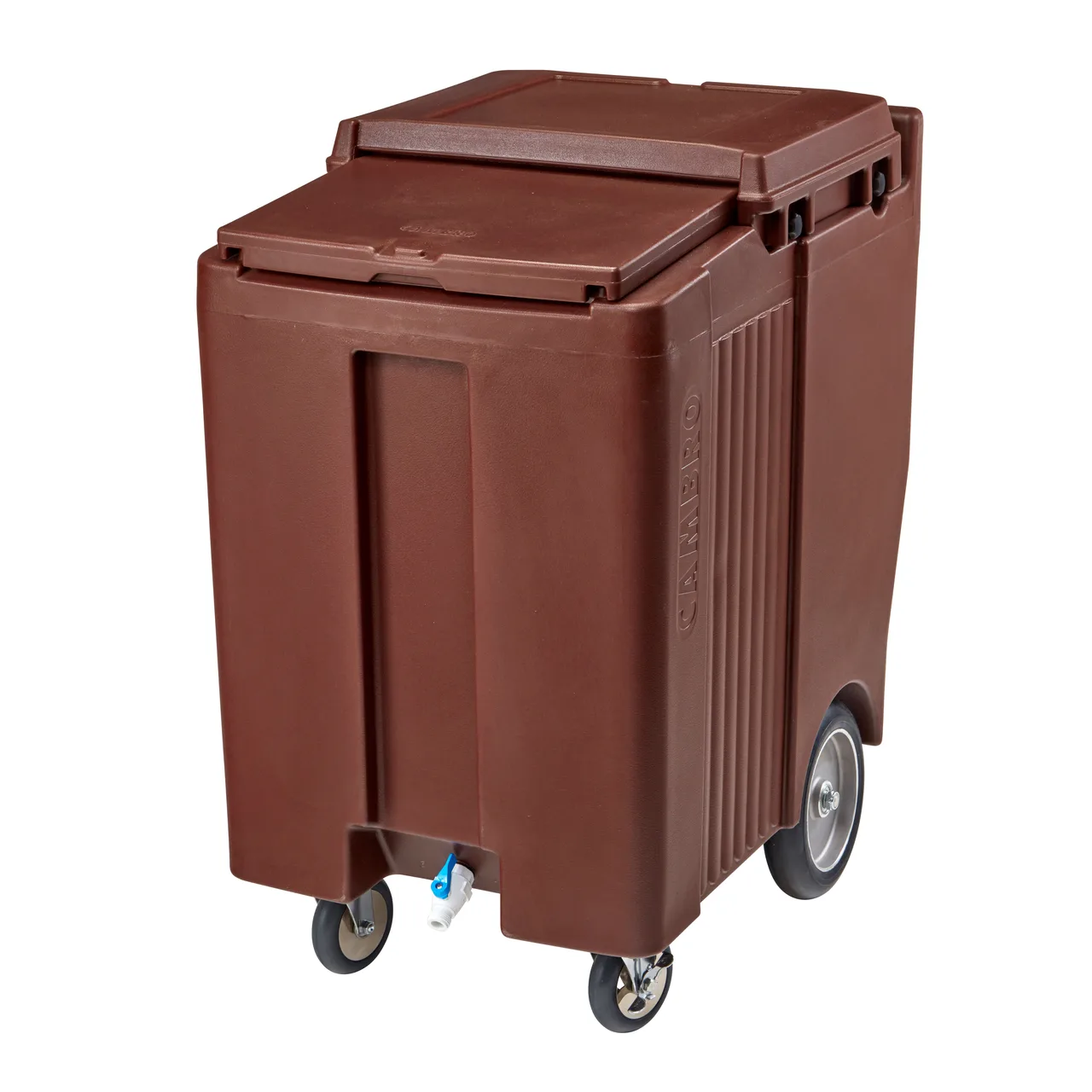 Cambro ICS200TB131 Plastic Tall Mobile Ice Bin / Ice Caddy, 200 lb, Dark Brown