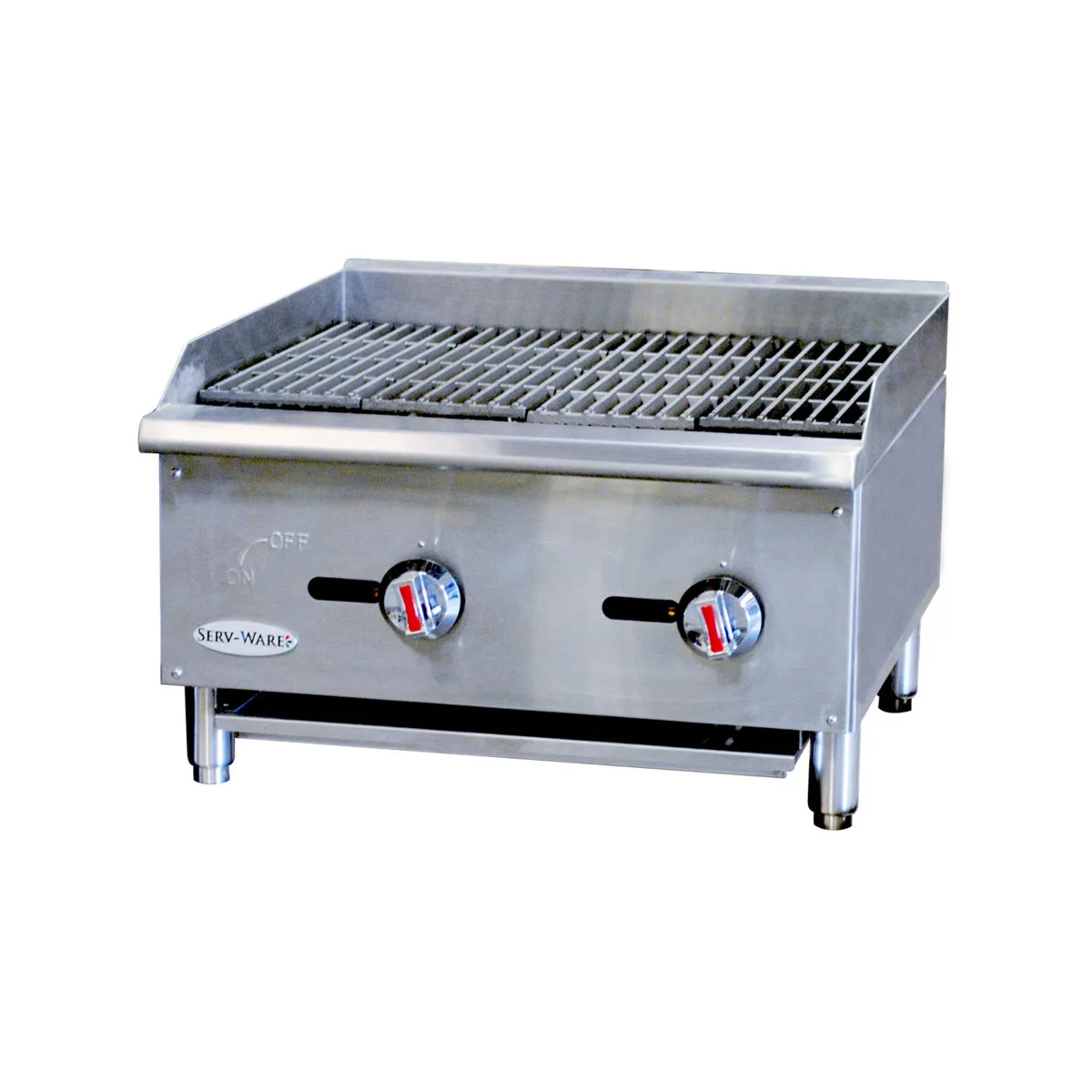 Serv-Ware SCBS-24 24" Countertop Gas Radiant Charbroiler w/ (2) Burners, 60.000 BTU