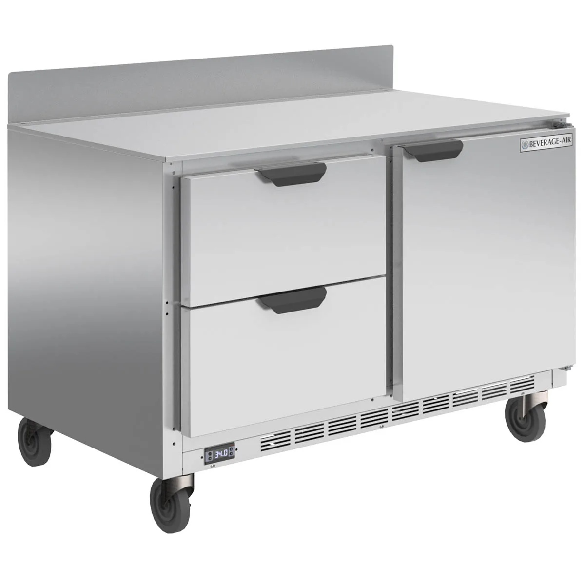 Beverage Air WTFD48AHC-2-FIP 48" 2-Section Worktop Freezer w/ 2 Drawers & 1 Door, 11.4 cu. ft.
