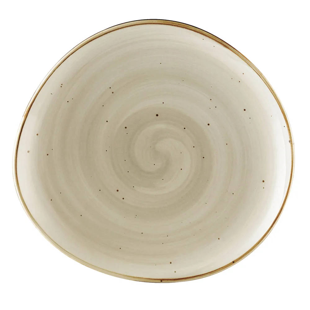 CAC China TUS-16-BGE 10-3/8" x 9-5/8" Porcelain Desert Beige Reactive Glaze DW/O/MW Safe- Dozen
