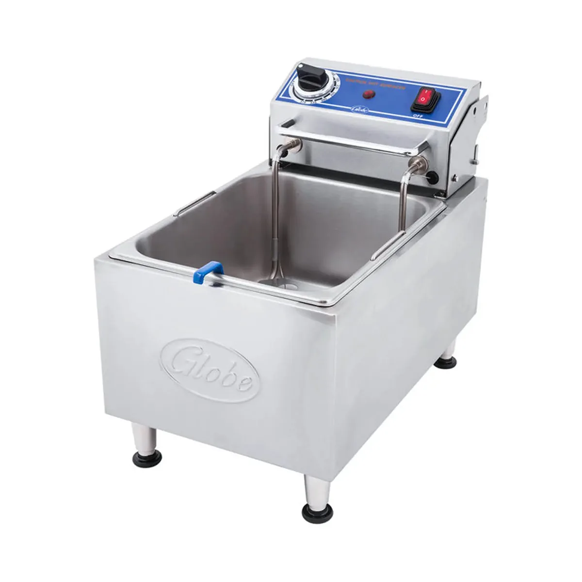 Globe PF10E Full Pot Countertop Electric Fryer with 10 lbs Capacity, 2 Baskets, 1.7 kW, 120v