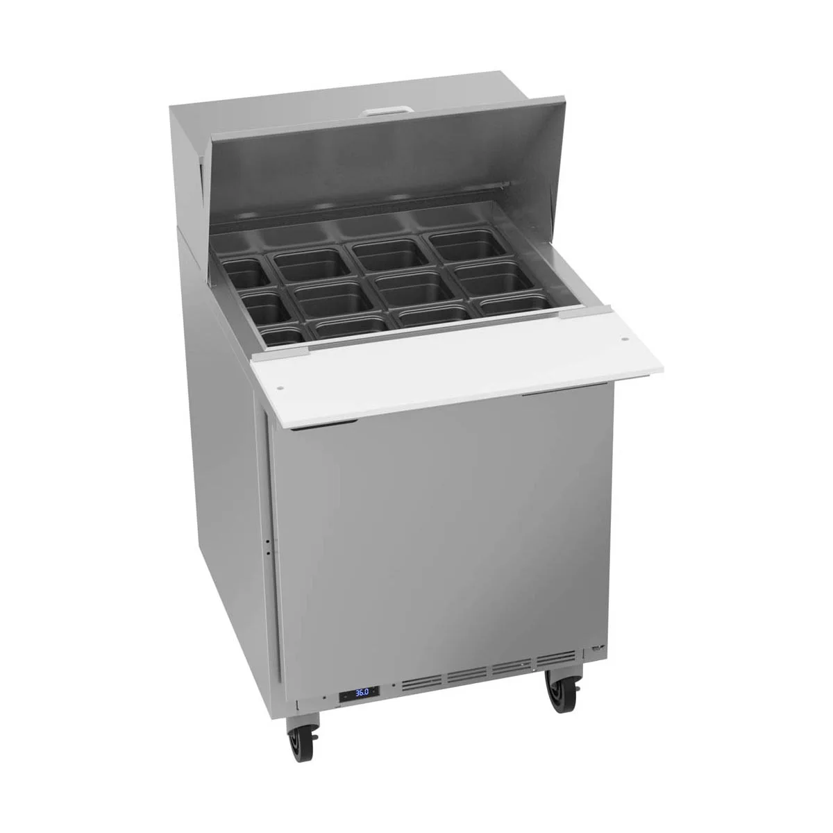 Beverage Air SPE27HC-12M 27" Mega Top Sandwich/Salad Prep Table w/ 1 Door, 12 Pans, 6.75 cu. ft.
