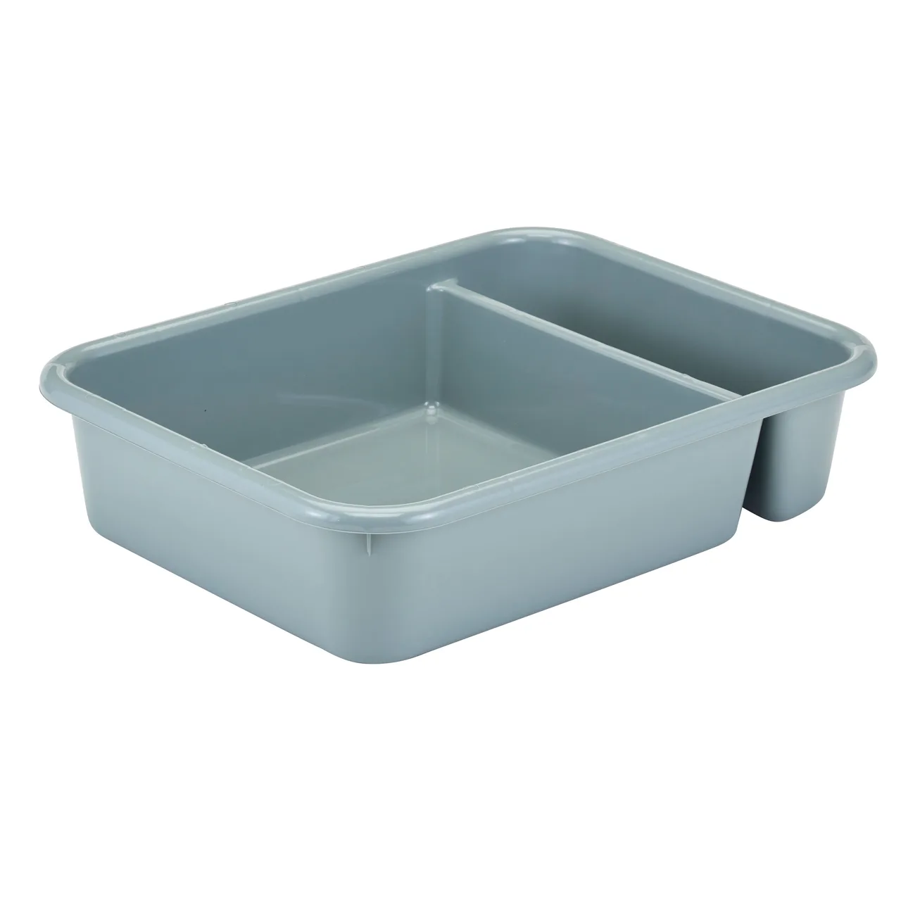 Cambro 1621CBP180 Cambox® 2-Compartment Bus Box, 15-5/8" x 20-1/2" x 4-7/8", Hi-Gloss Light Gray Plastic