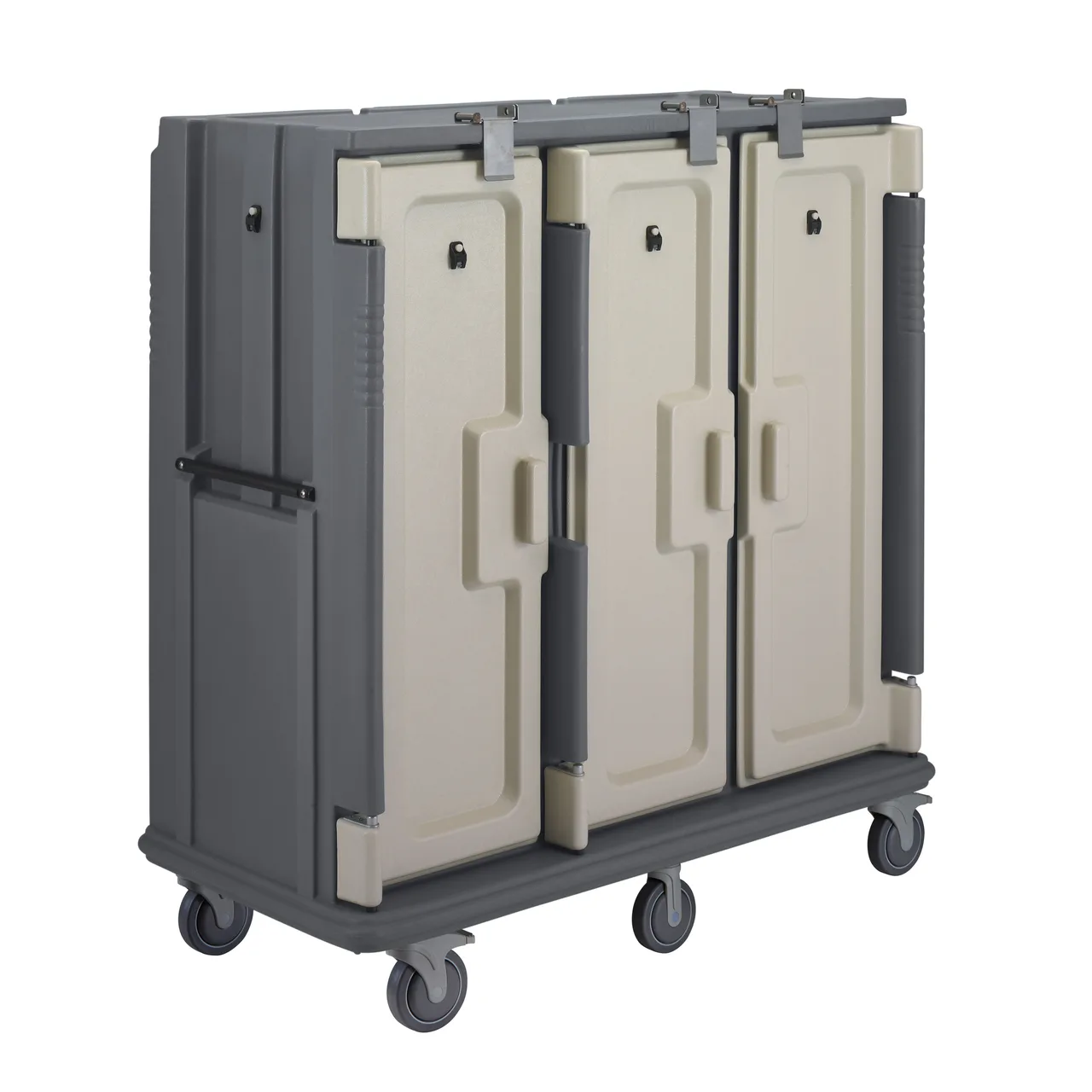 Cambro MDC1418T30191 Granite Gray 30 Tray Meal Delivery Cart w/ 3 Compartments
